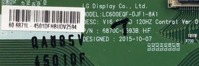 KIT DE TARJETAS PARA TV VIZIO / MAIN XGCB0QK024 / 715G8022-M0D-B00-005T / T-CON 4501D / 6870C-0593B / DRIVER LNTVFI13ZXAD5 / 715G7960-P01-000-004Y / DRIVER LNTVFI13ZXAF2 / 715G7960-P01-000-004Y / FUENTE ADTVF1935AD3 / 715G7732-P01-002-003M / M60-D1 - Imagen 2